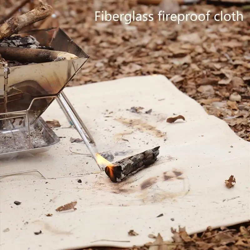 Fireproof Cloth for Barbecue Outdoor Hiking Backpacking Use Flame Retardant Mat 