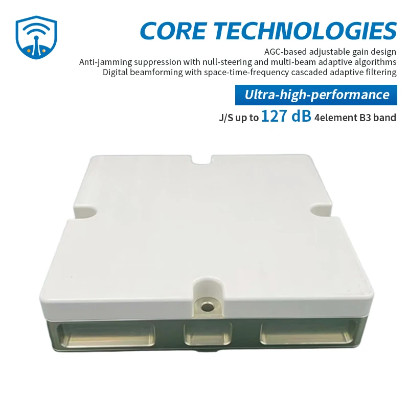Antena GNSS Terintegrasi Berkinerja Tinggi SJAJ-4-B3-2P 3-Band Anti-Jamming dengan Dudukan Dasar 140x140mm
