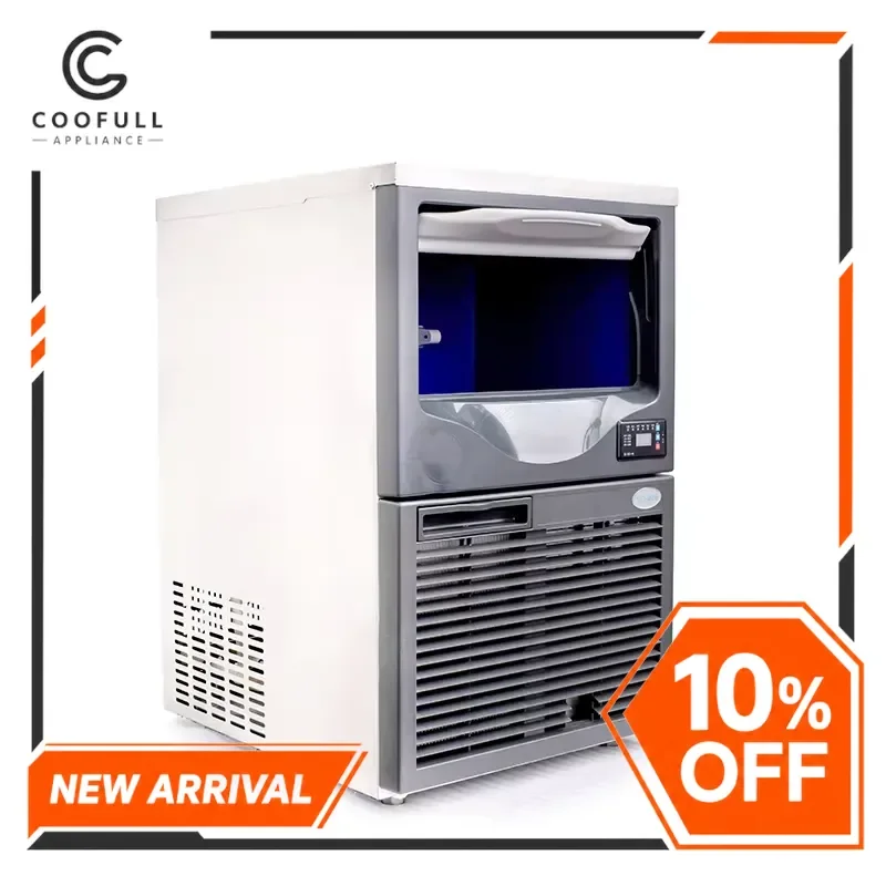 60kg 24h Nugget Ice Maker Machine Soft Chewable Bullet Ice Countertop Commercial Home Bar Party Cold Water Dispenser