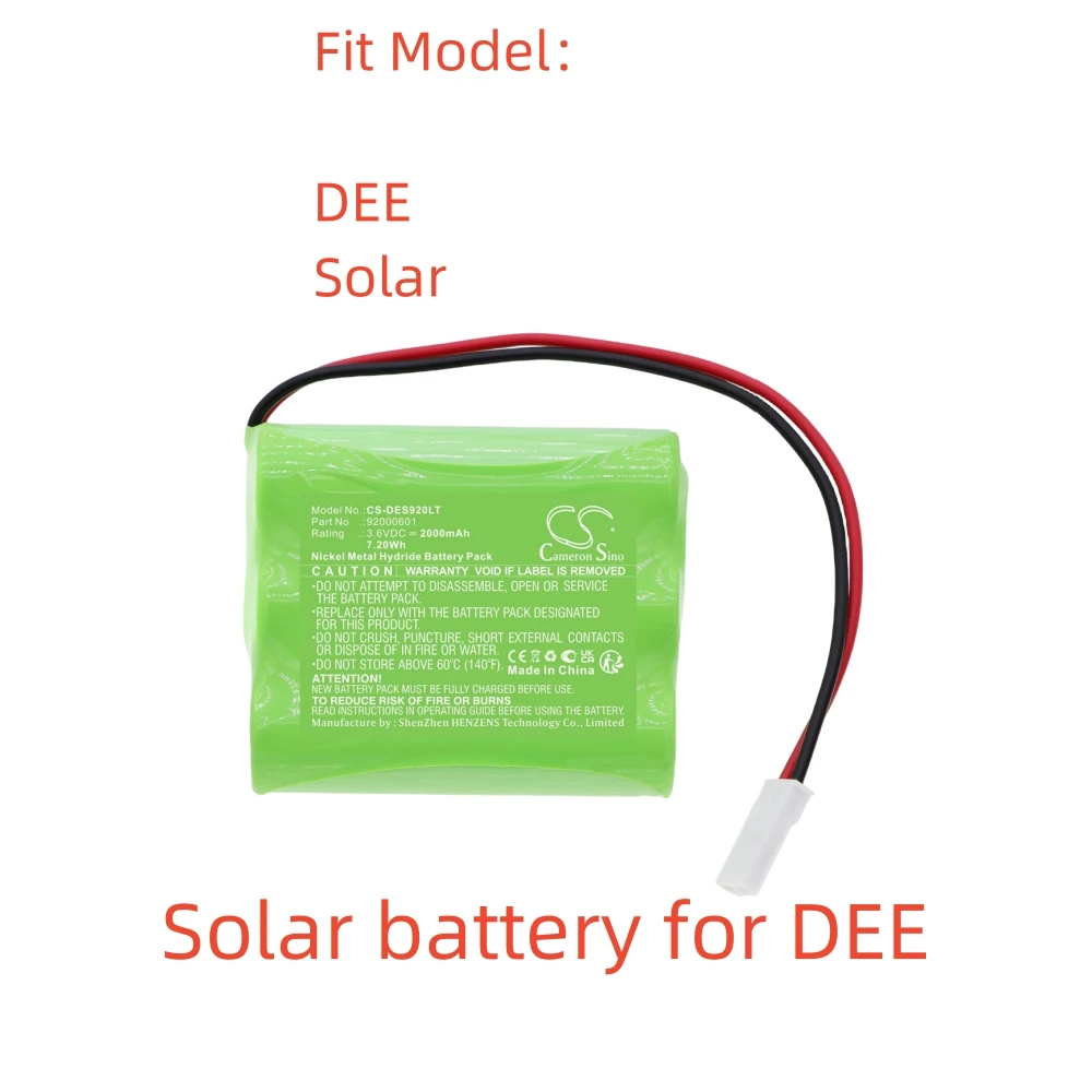 

Ni-MH Solar battery for DEE.3.6V,2000mAh,92000601