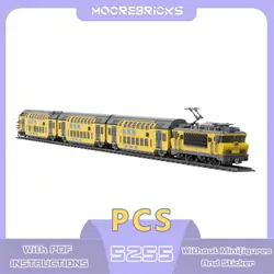 MOC Dutch Double-decker Train Building Blocks Assembly Transport Carriage Model Creative Bricks Railway Locomotive Toy Kids Gift