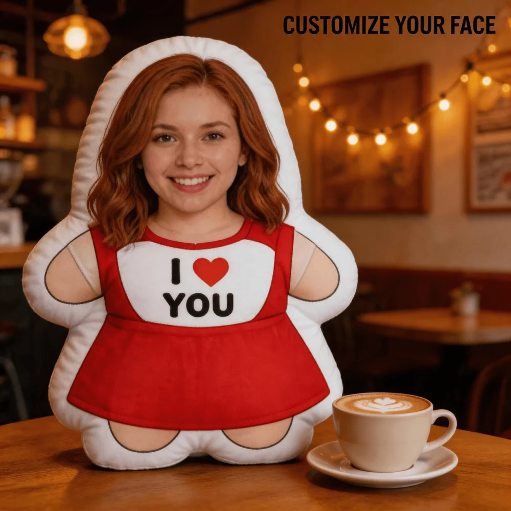1Pc Personalized Custom Face Photo Throw Pillow, Double-Sided Design, Soft Plush Cushion with Insert, Perfect Gift ﻿