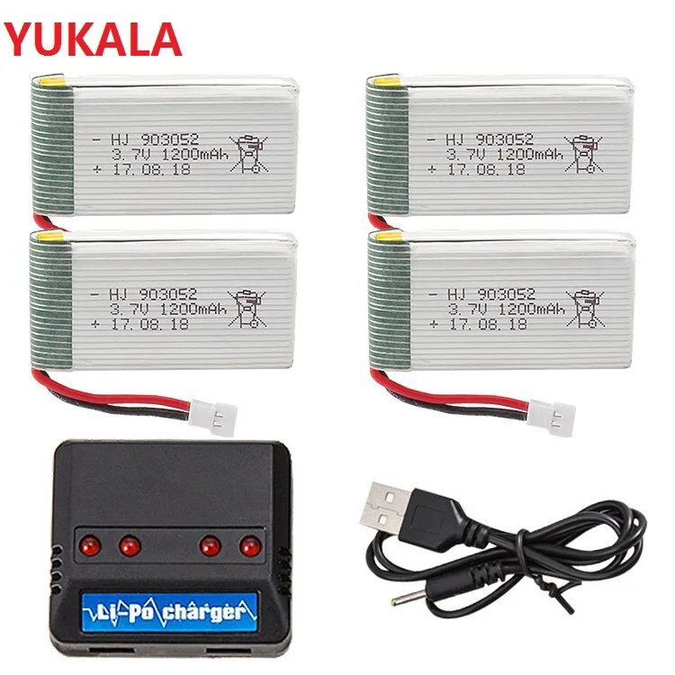 

3.7v 1200mAh Rechargeable Battery XH2.54 Plug /USB Charger for X5SW X5 X5S X5C M18 H5P KY601S 3.7v Lipo battery