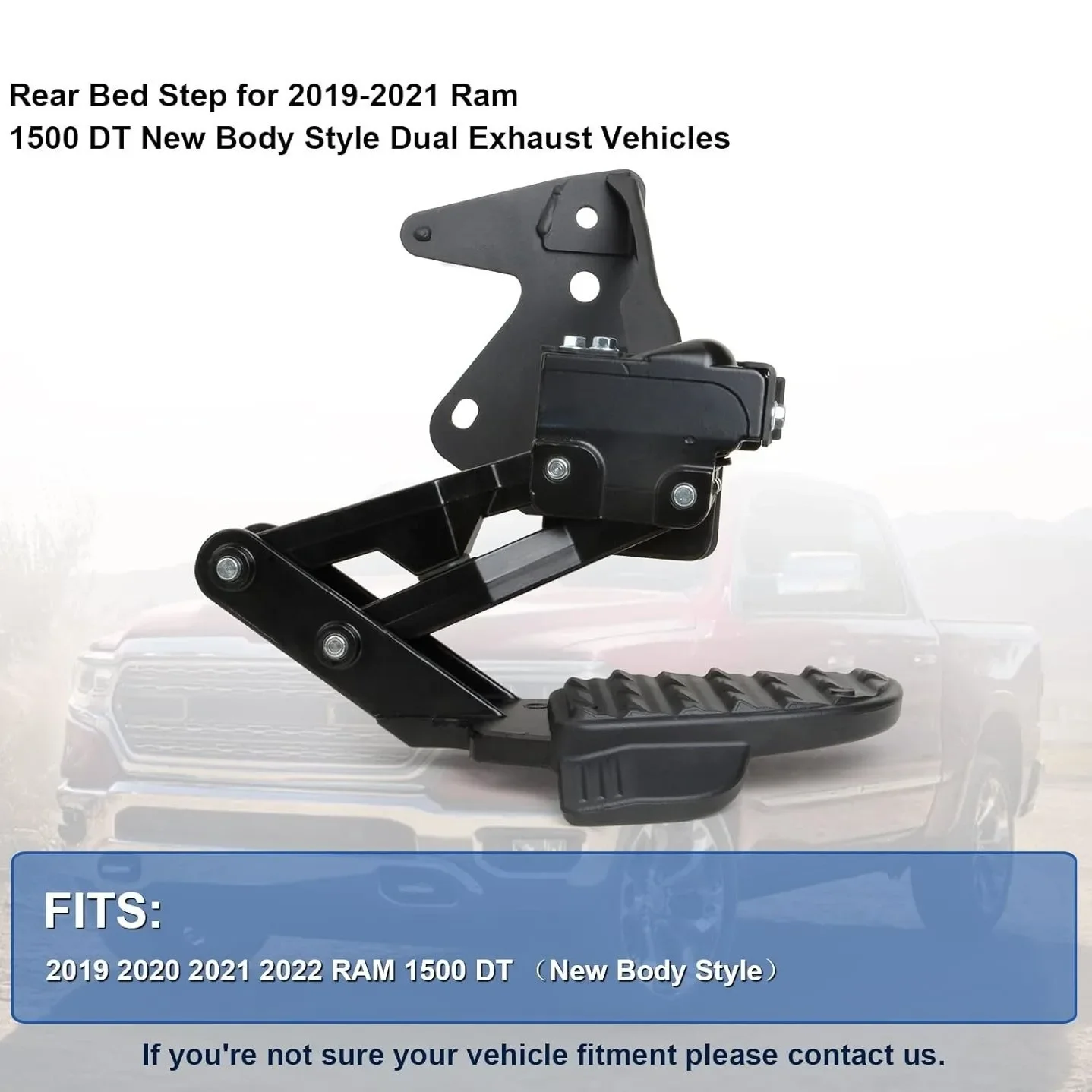 Retractable Rear Bed Step Tailgate Pedal Compatible with Dodge RAM 1500 DT 2019‑2024 Part 82215289AG 82215289AH