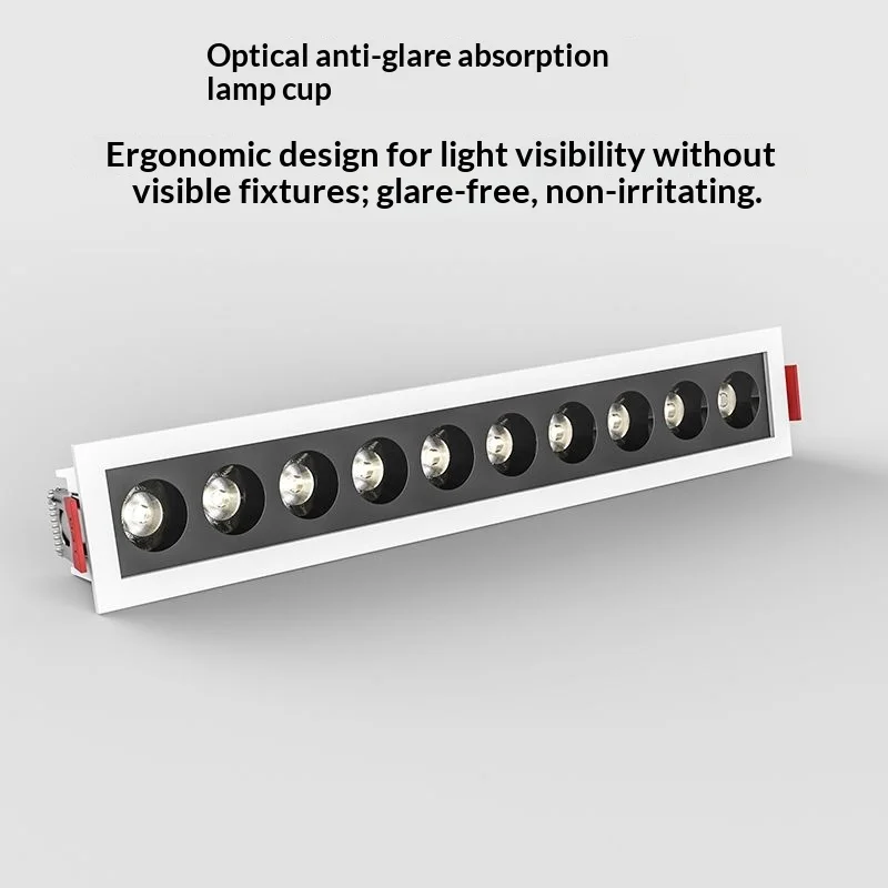 

Modern Aluminum Recessed Grille Linear LED Spotlight Downlight Ceiling Light Living Room Home Decor Energy Saving Lighting