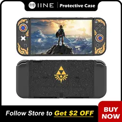 IINE Switch Shockproof TPU Case Cover, White Protective Console Case, Compatível com Nintendo Switch OLED