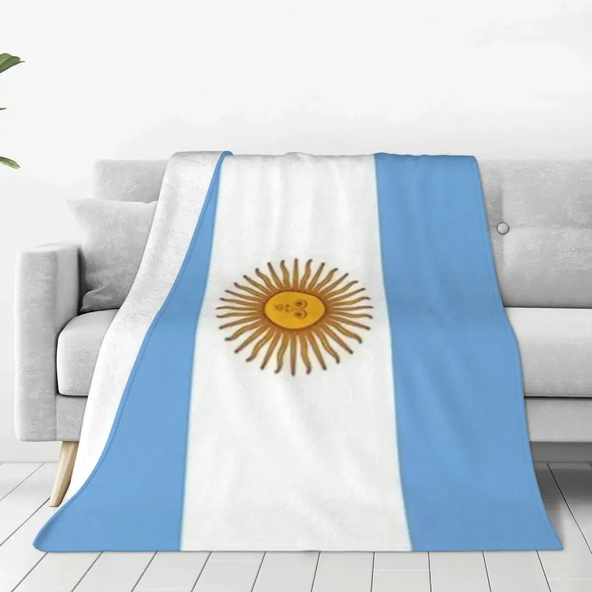 Argentina Flag Super Soft Blankets Blue and White Travelling Throw Blanket Winter Funny Custom Flannel Bedspread Sofa Bed Cover