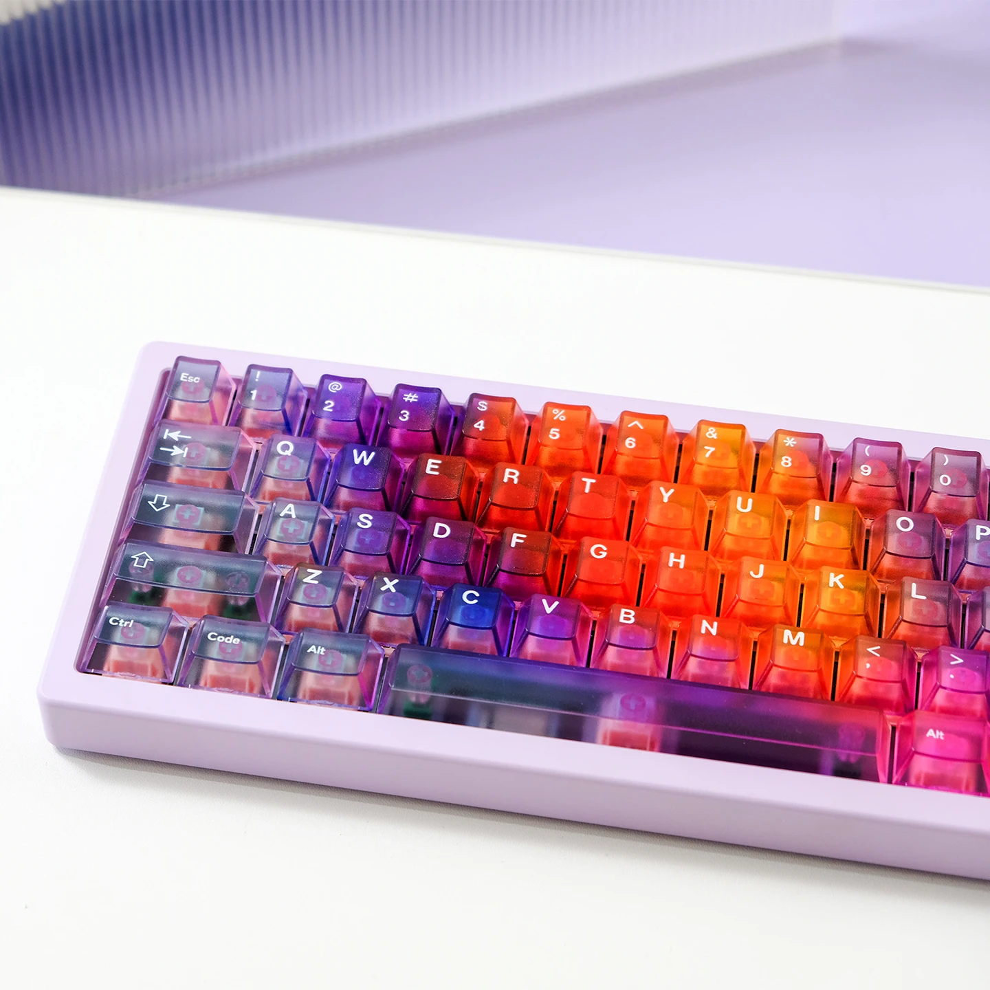 

Keycaps Gradient Mist Transparent Cherry Pc 122Keys Light-Transmitting Customized Diy Keyboard Keycaps