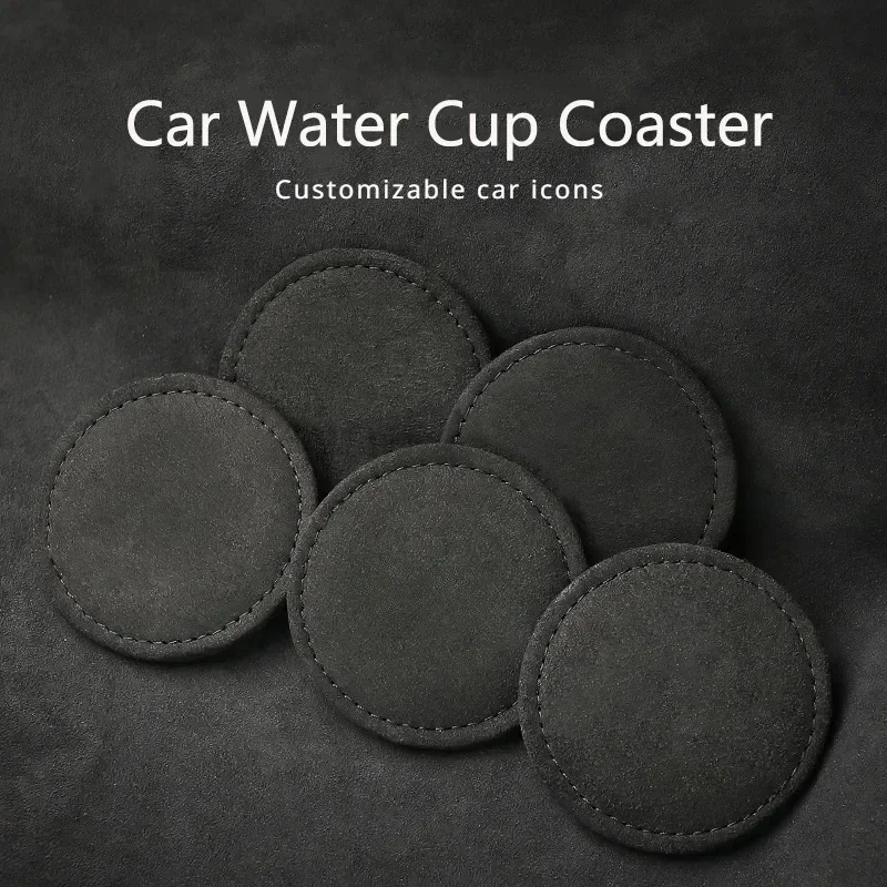 

Suede Car Coaster Water Cup Bottle Holder Pad Mat Universal for BMW Mercedes Benz Audi BYD Lexus Toyota Mazda Kia Skoda VW