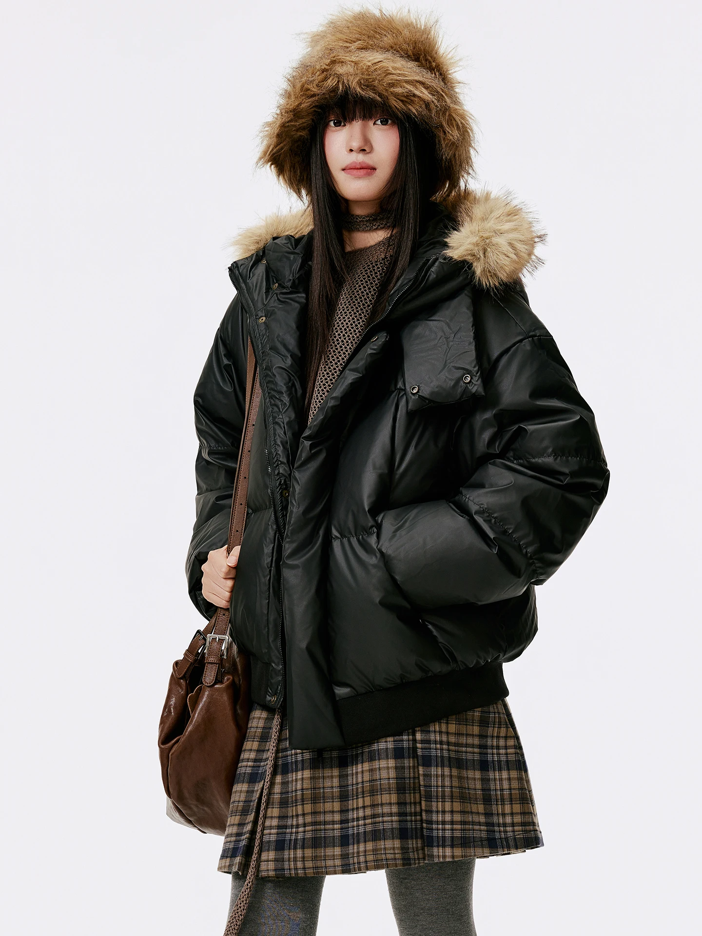 

Burgenland 90 White Du down Jaet Women's Winter Coat Hooded Fur Collar Sli Outerwear Korean Sle Straight Cut Poly F...