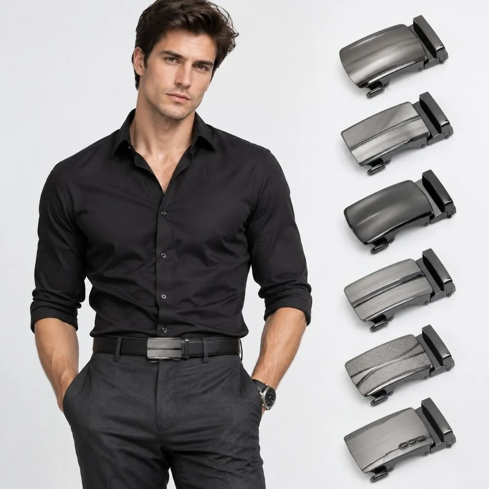 Formal Alloy Automatic Belt Buckle 3.1cm Width Business Ratchet Belt Buckle Replacement Belt Buckle Business Casual