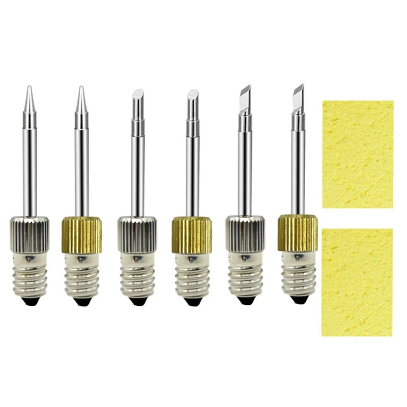 

6Pcs Brass Soldering Tips Welding Soldering Tips For E10 Interface Soldering Stations