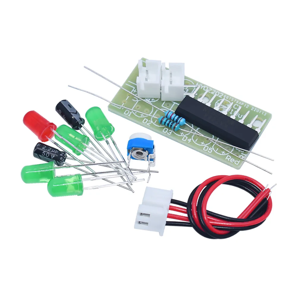 Agre2284-Indicateur de niveau audio, suite technique, pièces électroniques, 5mm, LED rouge et verte, kits de bricolage