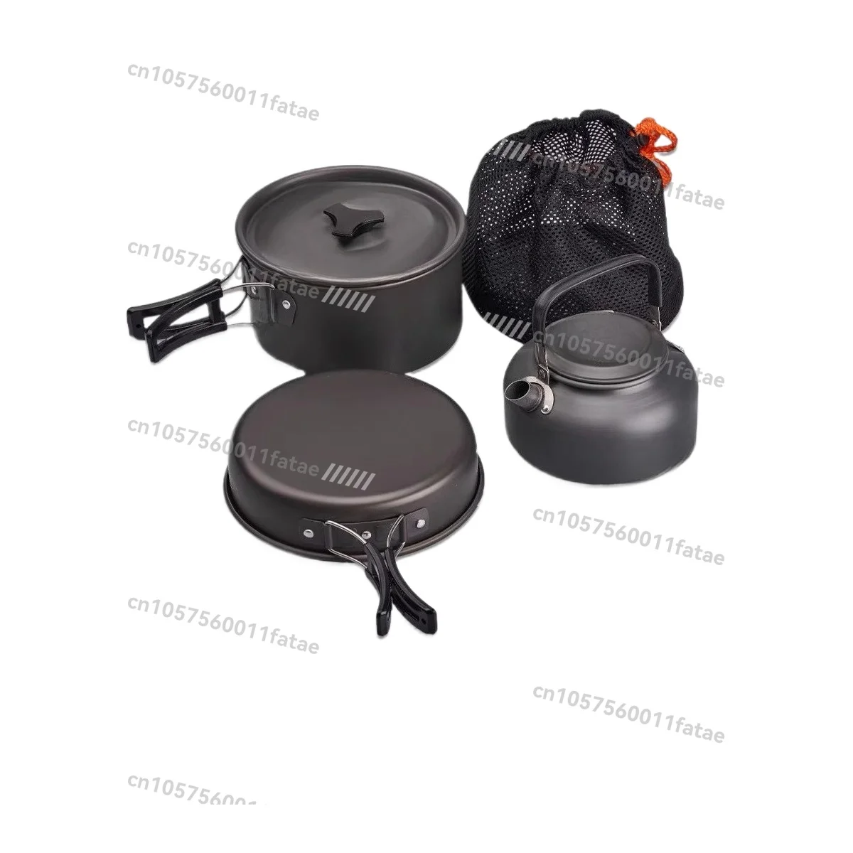 

Outdoor Camping 3 Kettle Frying Pan Saucepan Set Three-piece Pot Set