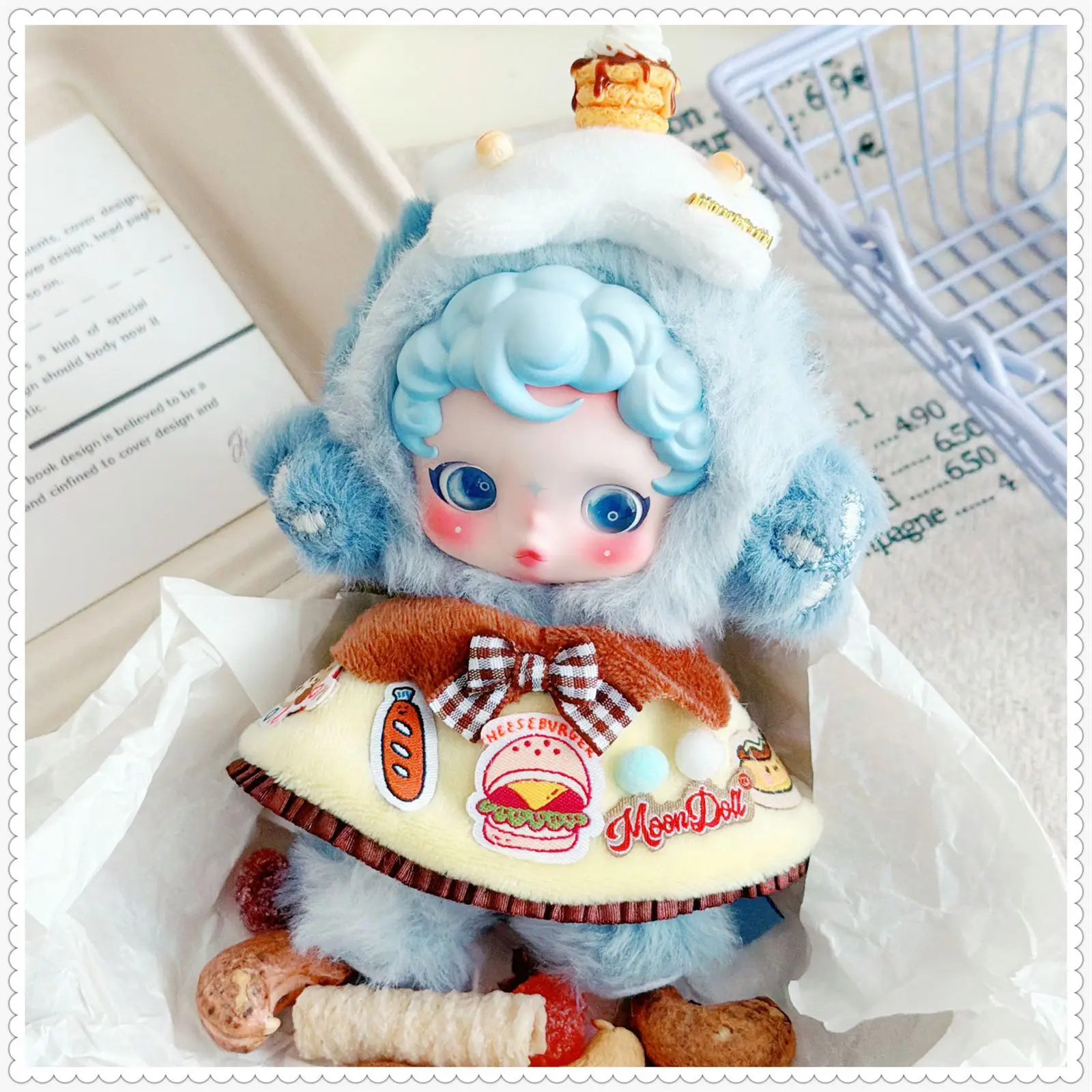 

Набор для кукол: шляпа и накидка в виде мультяшного кремового торта, 10-15 см, аксессуары для кукол-идолов, подарки, DIY, наряды для плюшевых кукол, аниме, игровые аксессуары