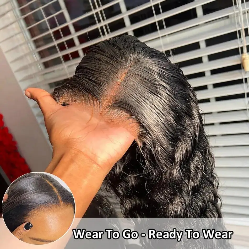 Glueless Wig Human Hair Ready To Wear Deep Wave 6x4 5x5 Lace Closure Human Hair Wig Pre Plucked 200 Density