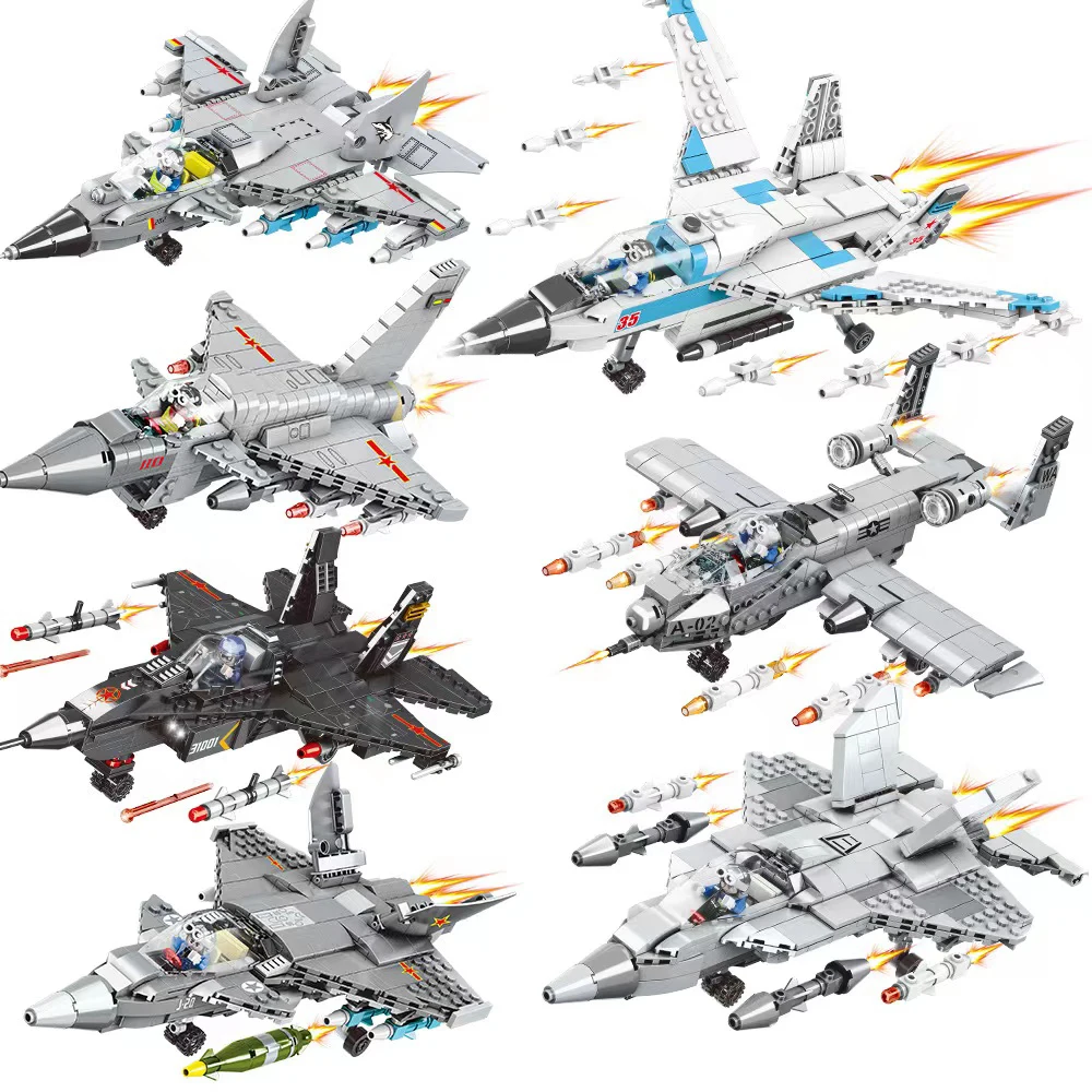 Military War A10 Attack Fighter Building Block City H-20 Bomber Air Force Plane Model Bricks Set WW2 Soldier Weapon Toys For Kid