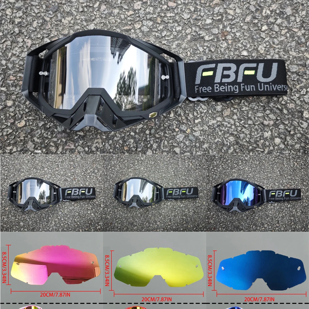 

FBFU MTB ATV BMX Ветрозащитные велосипедные очки, защитные очки для мотокросса, спортивные очки, совместимые с ATV BMX