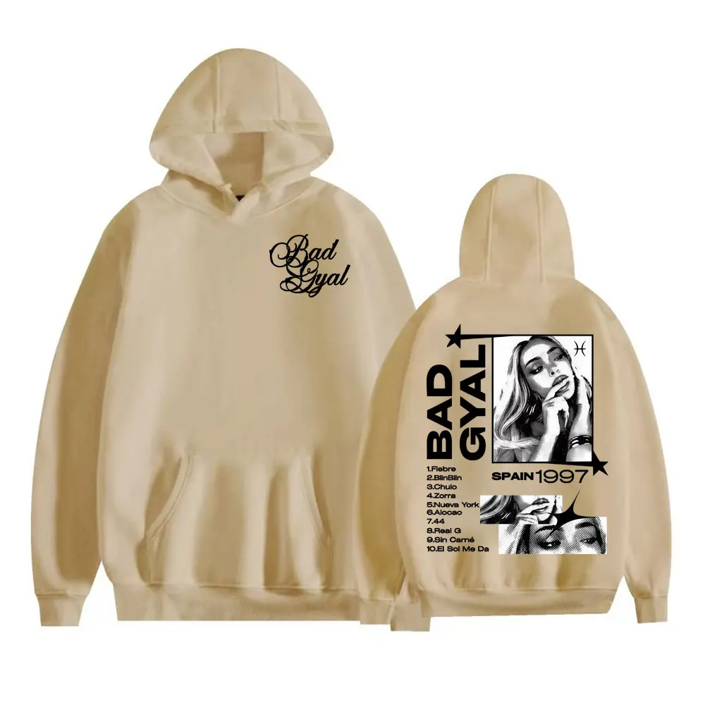 Толстовки с рисунком Singer Bad Gyal Album Tour 2025, мужские и женские уличные толстовки в стиле Харадзюку в стиле хип-хоп, повседневная удобная толстовка большого размера