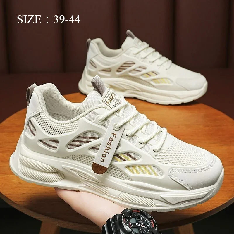 Zapatillas de deporte para hombre, zapatos deportivos informales transpirables de malla, suela suave antideslizante para correr al aire libre, zapatos urbanos de moda para estudiantes