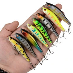 1PCS Fishing Lures Floating Hard Bait Wobbler Minnow Jig Bait 7cm 5.8g Crankbait Carp Striped Bass Pesca Fishing Tackle SwimBait