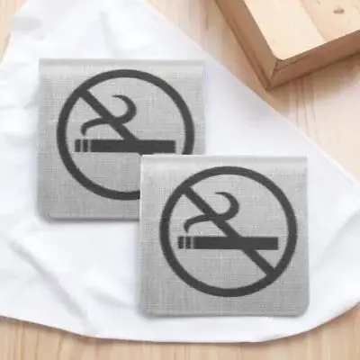 Roestvrij staal niet roken tafelbord dubbelzijdig binnenindicator voor restaurants, cafés en buffetten, 2-pack