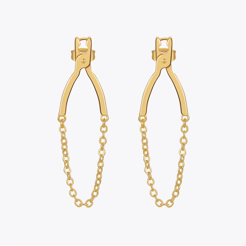 ENFASHION Hiphop Pliers Earrings For Women Aretes De Mujer 18K Gold Color Earring Fashion Jewlery Gift Anniversary E221384