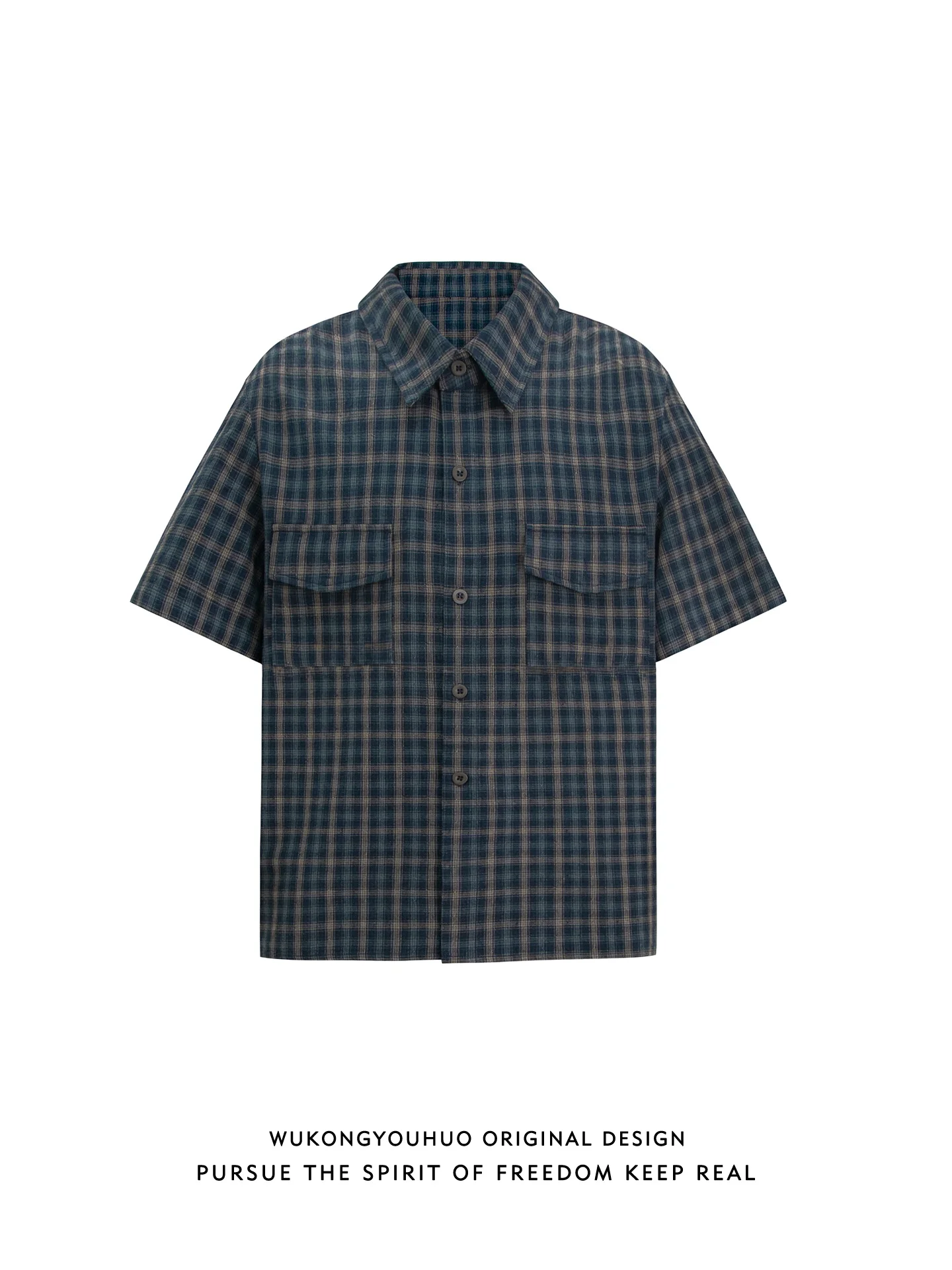 

Cleanfit Summer Plaid ort Sve Loose Fit irt ex Vintage f Sve Blouse Youth Casual Sle Wear Resistant Fabric