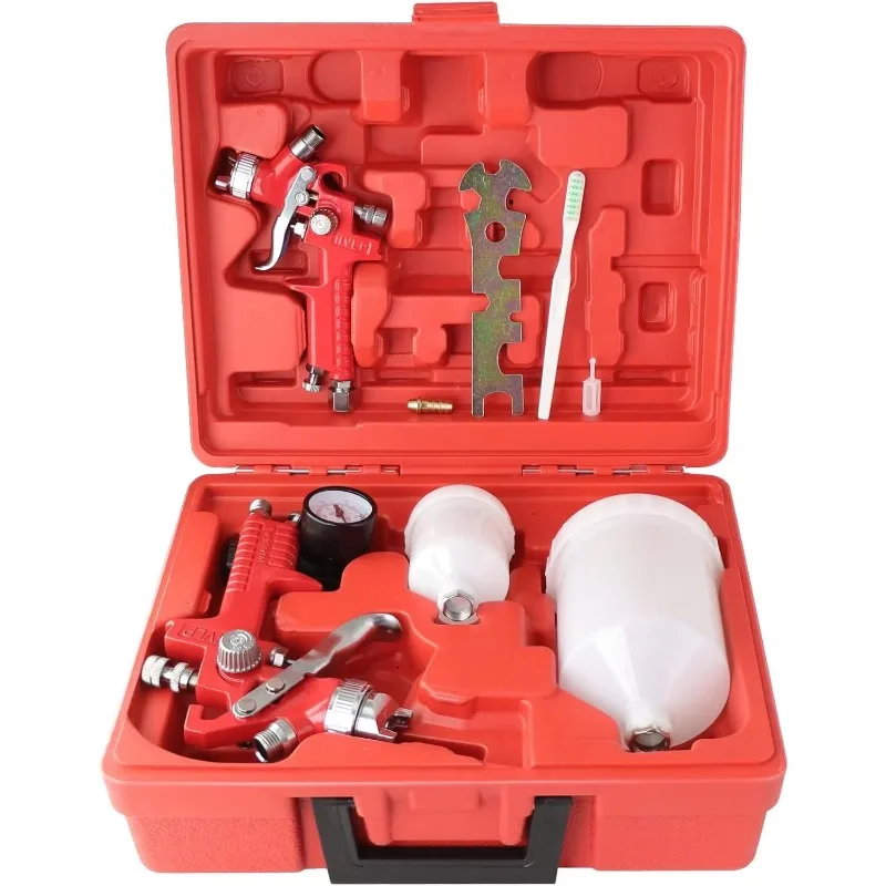 

Air Gravity Spray Gun Set - With Pressure Regulator for Car/Furniture/Model Painting