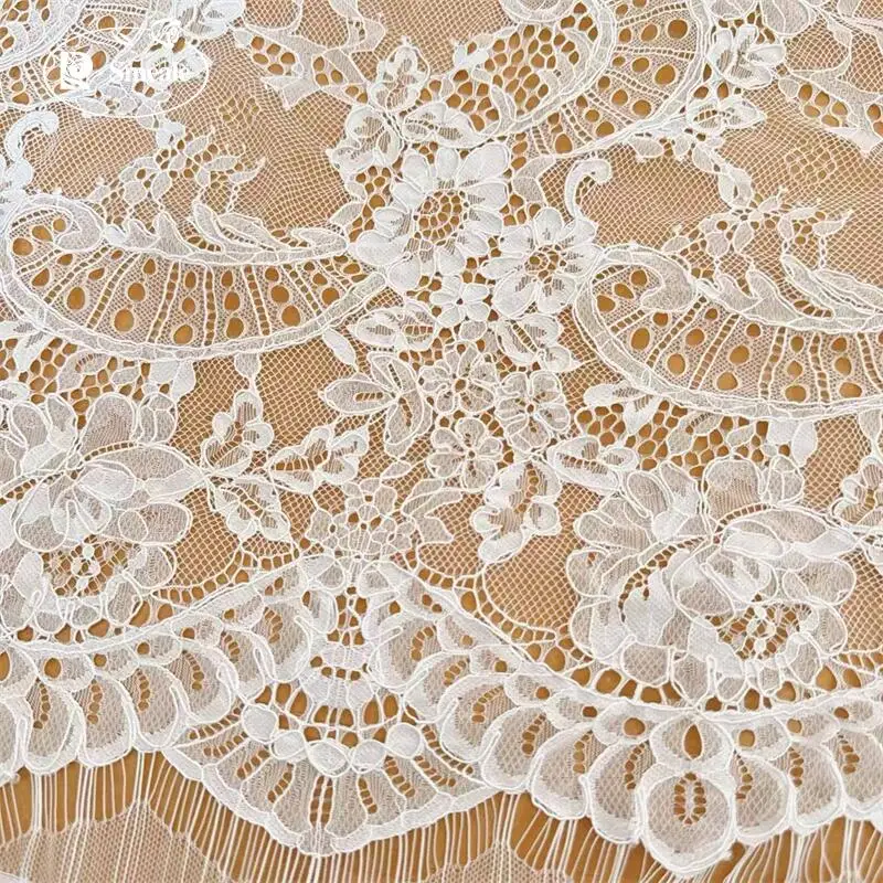 3Meter/lot Handmade Border Embroidery Lace Fabric Used for Bridal Wedding Dresses Sewing Supplies