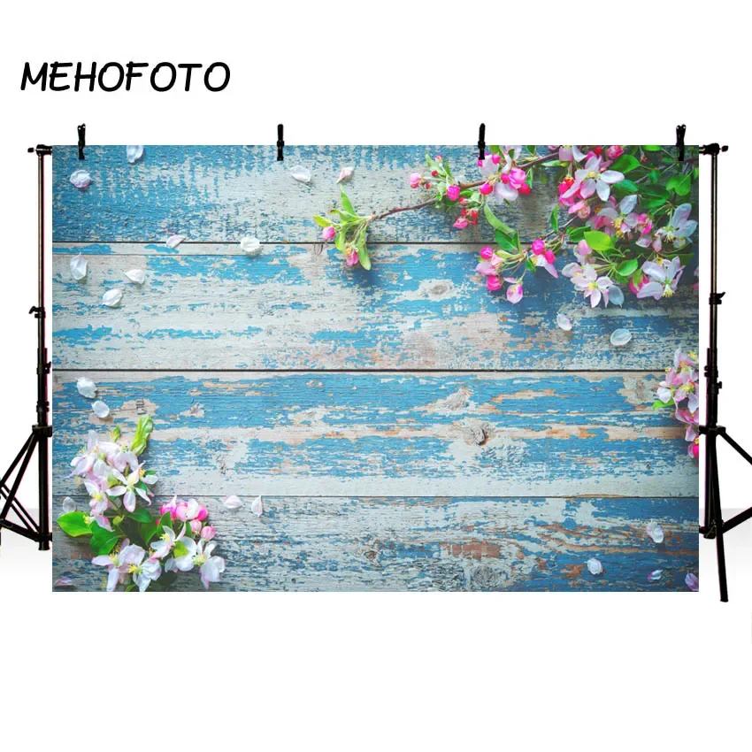 Vinyl Photography Background Vivid Color Floral Wood Floor Newborn Birthday Children Booth Backdrop for Photo Studio 7 Options