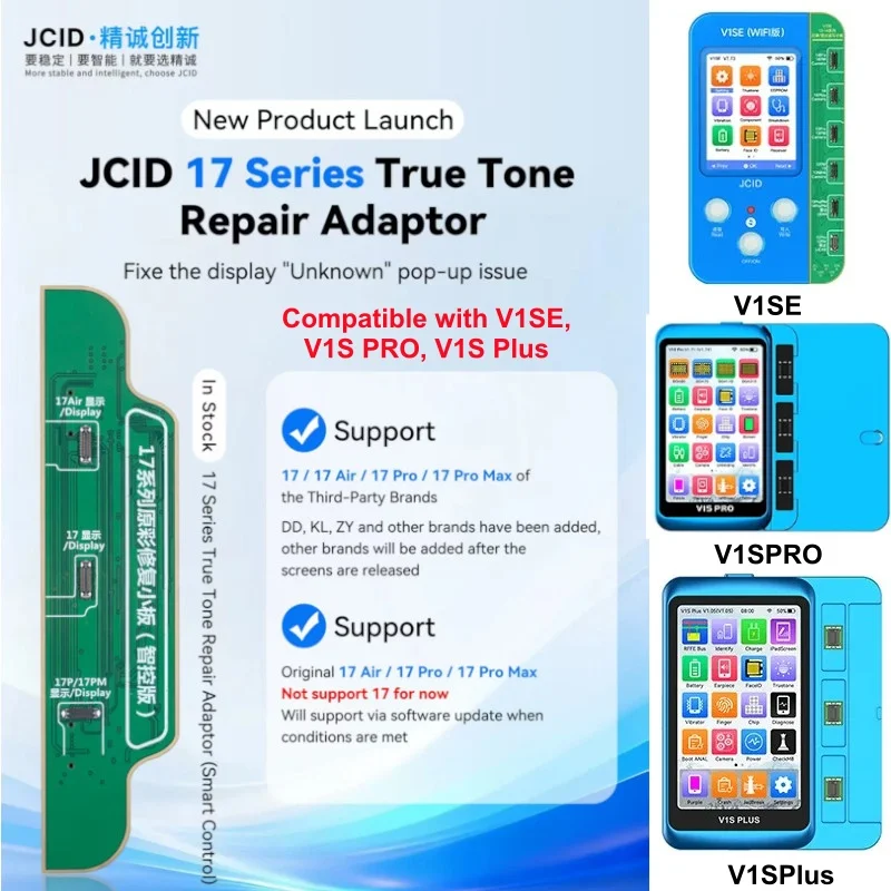 JCIDスクリーントゥルートーンリペアアダプター iPhone 7-X、11、12