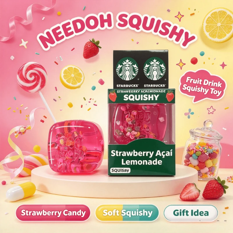 Schylling NeeDoh Square Squishy Fidget Toy Soft Squeeze Stretch Sensory Toy Stress Anxiety Relief Christmas Holiday Gift