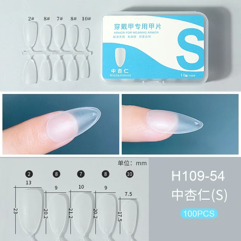 100 Stück Nagelspitzen zum Aufdrücken, vollständige Abdeckung, ultradünne Kunstnägel, Patches, Gel-Nägel-Verlängerungssystem, klare künstliche Nägel, Kunstzubehör