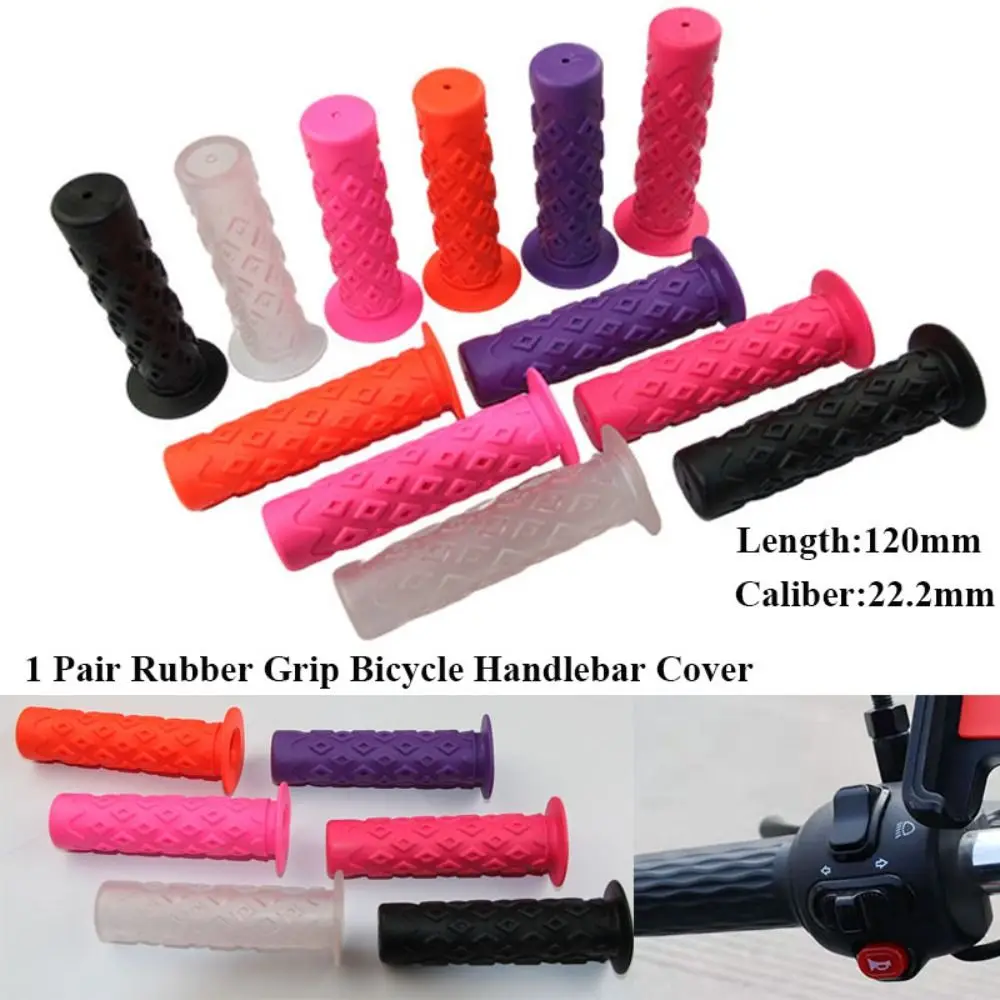 1 Pair Anti-slip Bicycle Handlebar Cover Shock Absorption 10 Colors Folding Bike Handlebar Rubber Grip Mountain Bike Accessories