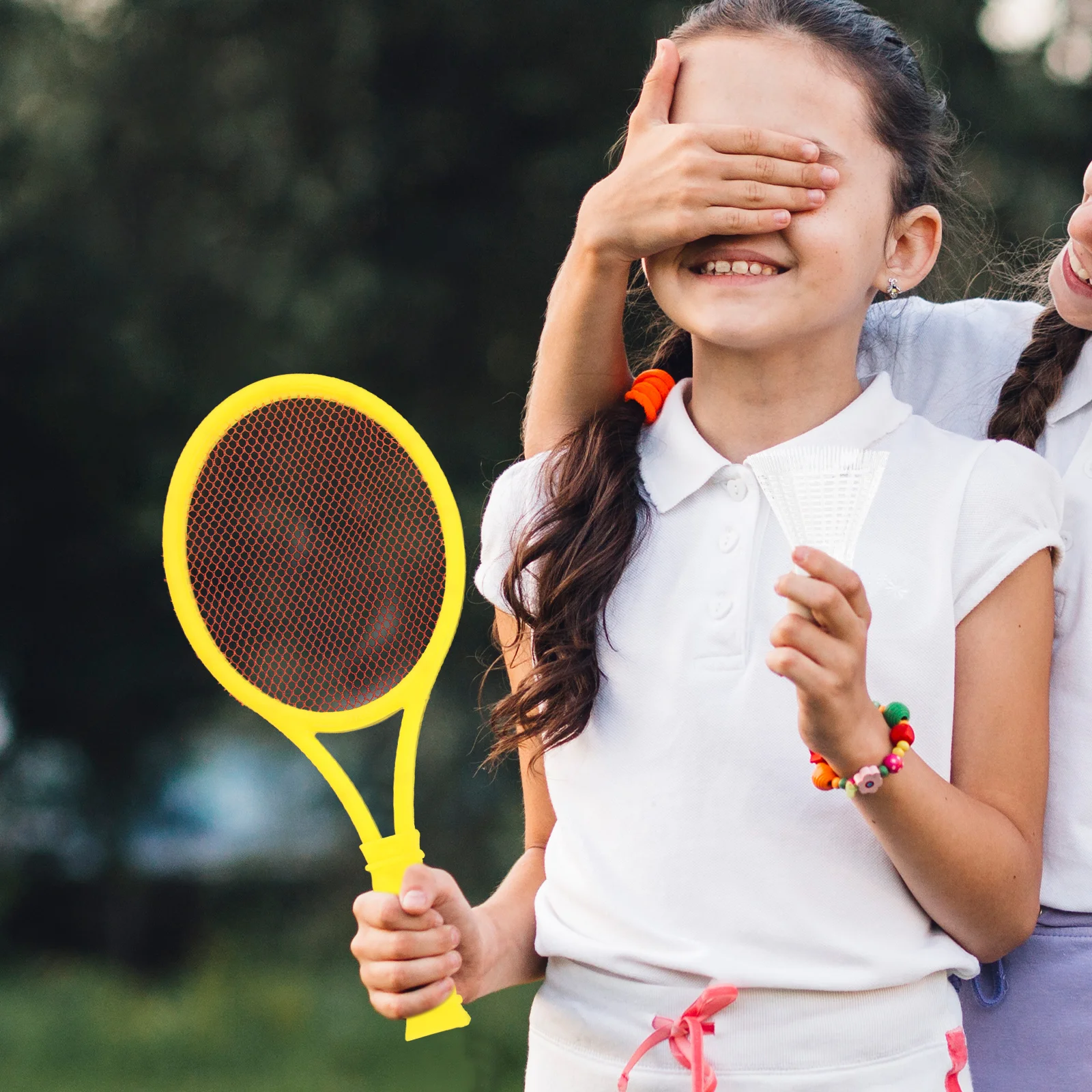 

Tennis Racket Kids Badminton Racket Toy Size Toddler Toy Plastic Rackets Durable Fun Sports Coordination Reaction Game