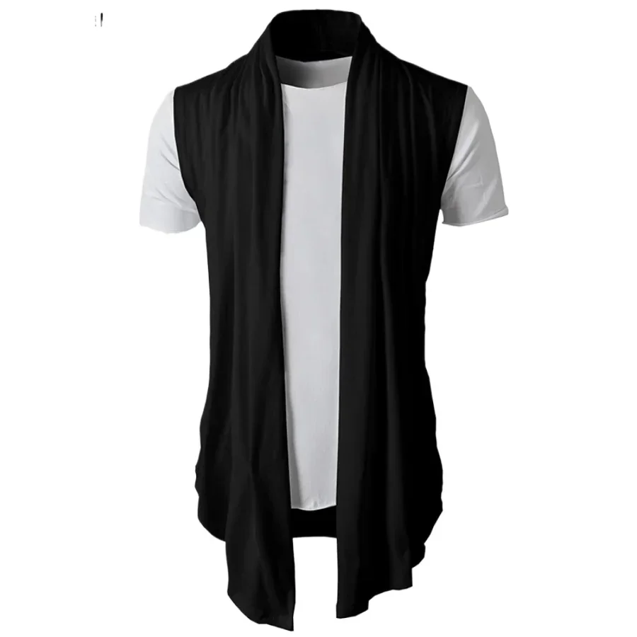 New 2024 Spring Summer Men Sleeveless Jacket Street Fashion Knitted Vest Cardigan Punk Hip Hop Waistcoat for Man Mens Vest Tops