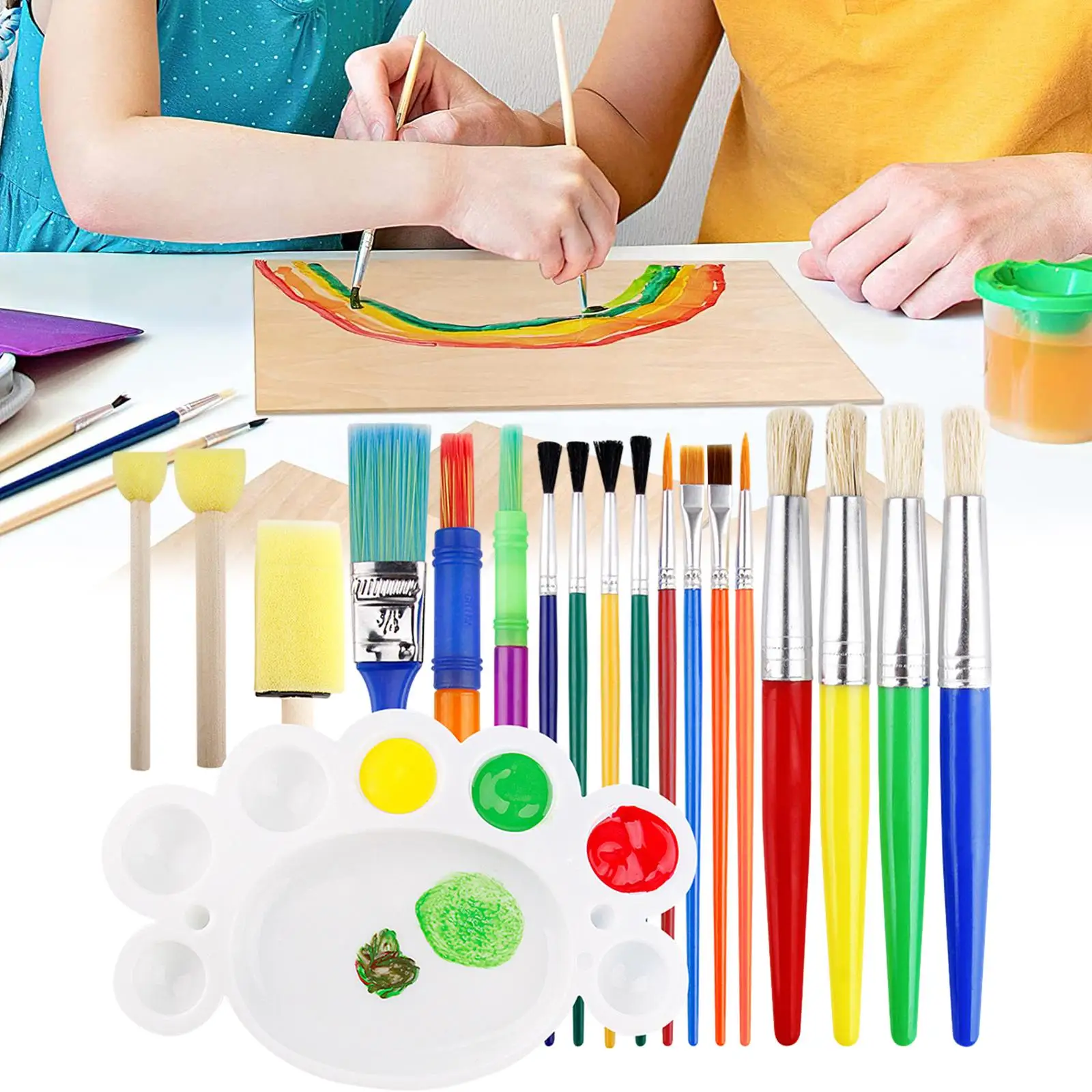 19 Pieces Paint Brush Set Watercolor Practical Acrylic Paint Lightweight Drawing Accessories Child Adults Painting Brushes