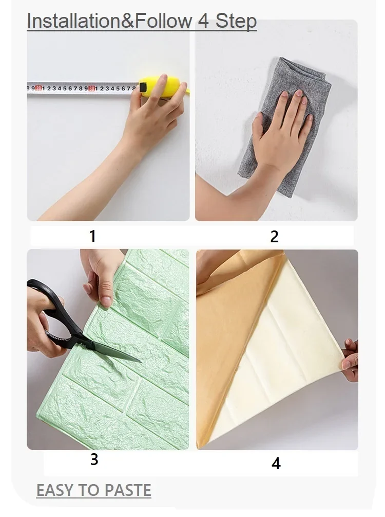 1/3/5/10 M 3D Selbstklebende Tapetenaufkleber 3M Ziegelwandaufkleber Home Decor Tapete für Wände DIY Schlafzimmer Papel De Parede – Detail 5