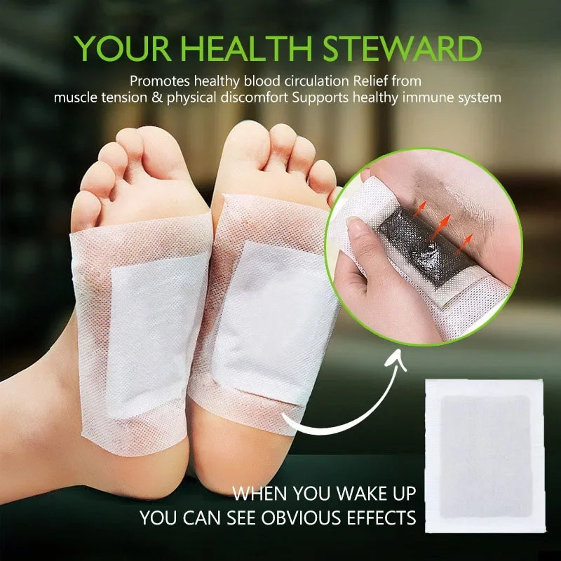 10pcs Detox Foot Patch Bamboo Pads Patches With Adhersive Foot Care Tool Improve Sleep Slimming Detoxification Foot Sticker