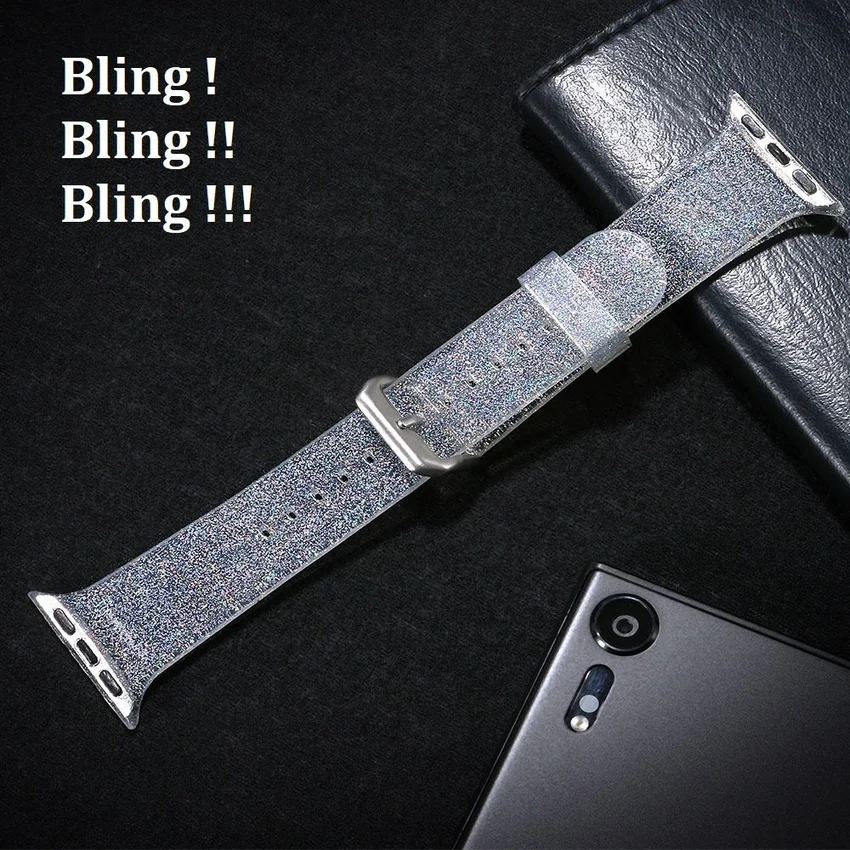 Long Lanh Dây Đeo Dây Đeo Apple Watch 44MM 40MM 45MM 41MM Iwatch 38MM 42MM Trong Suốt phụ Nữ Vòng Tay Đồng Hồ Apple Series 7 3 5 6SE