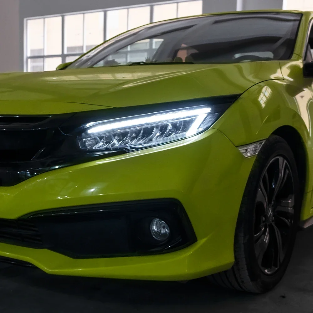 

Auto Headlight Assembly For Honda Civic X 10th FC FK7 FK8 2016-2021 Upgrade LED Angel eyes Style Projector Lens Tool Accessories
