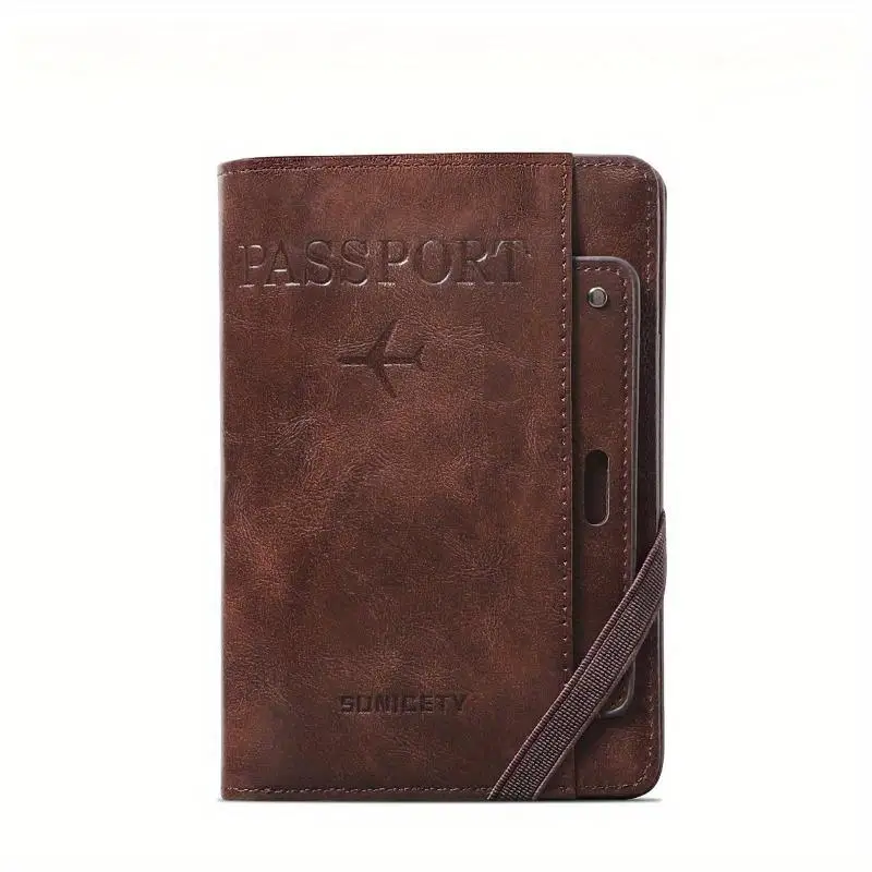 1PC Lightweight Passport Wallet RFID Blocking Multiple Compartments Travel Documents view 6