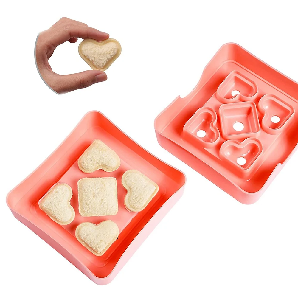 Sandwich Cutter and Sealer for Kids, Cortador de crosta de pão, lancheira, Bento Box, Snacks Party Platters