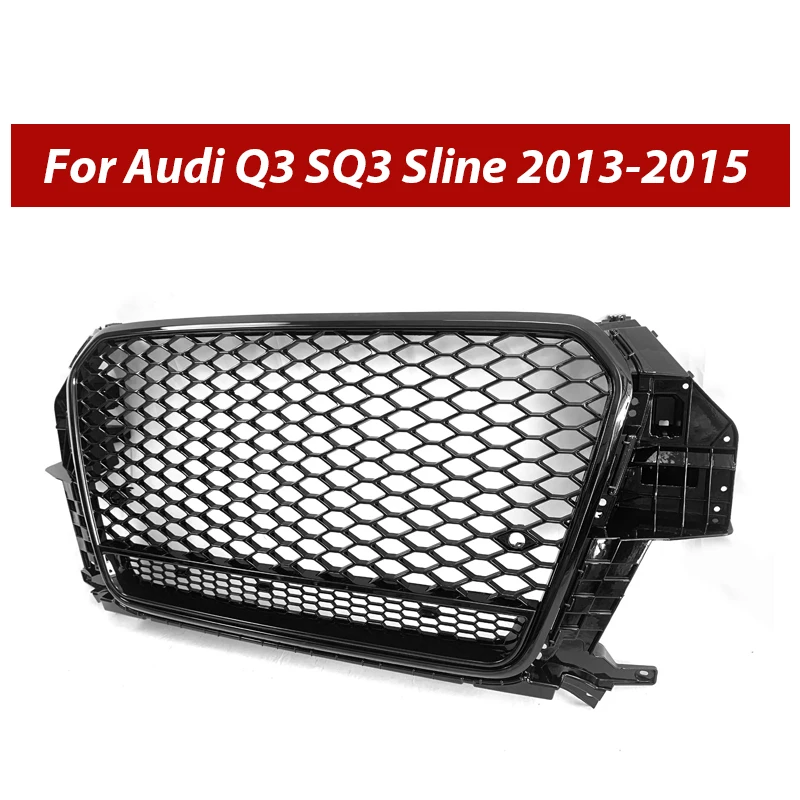 

For Audi Q3 SQ3 Sline 2013-2015 Front Racing Grills Sport Honeycomb Engine Grill Q3 RSQ3 Style Grille Car Accessories