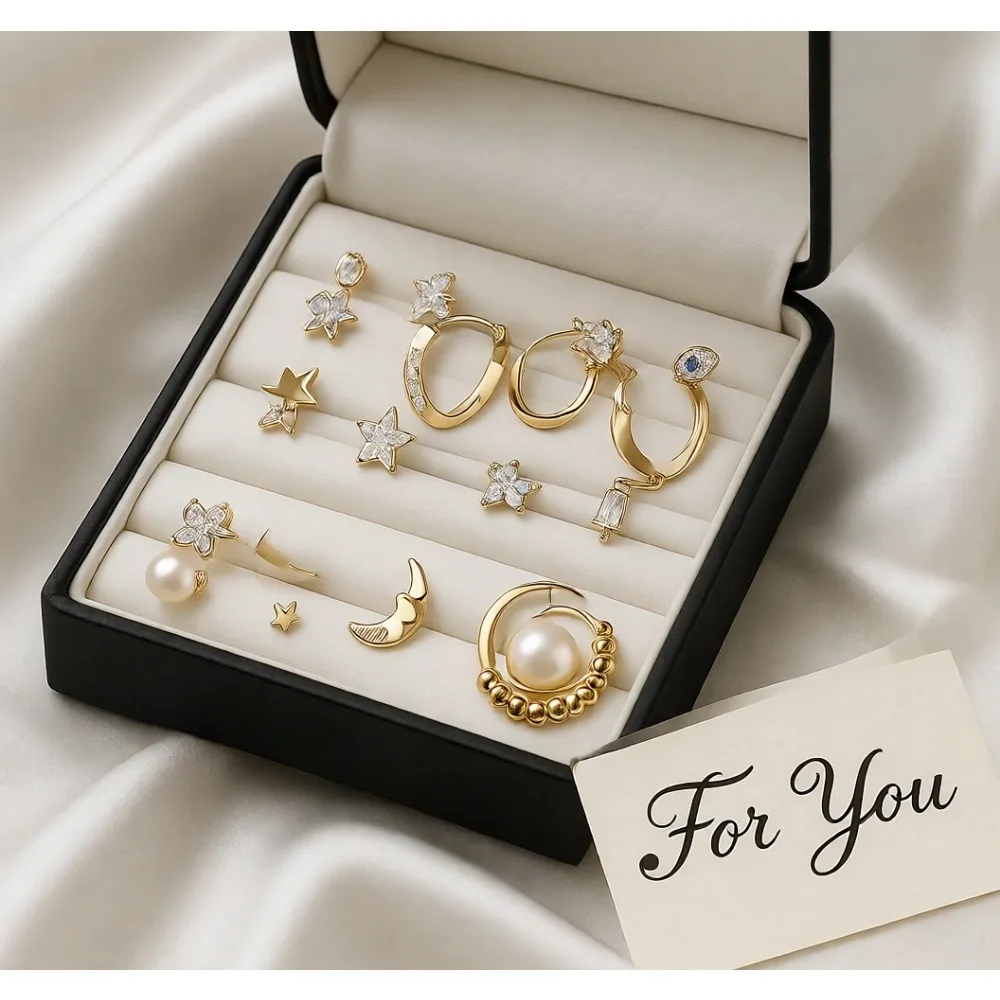 

Набор из 25 гипоаллергенных серег из хирургической стали с золотым покрытием, с плоской застежкой, для хряща уха, для чувствительных ушей