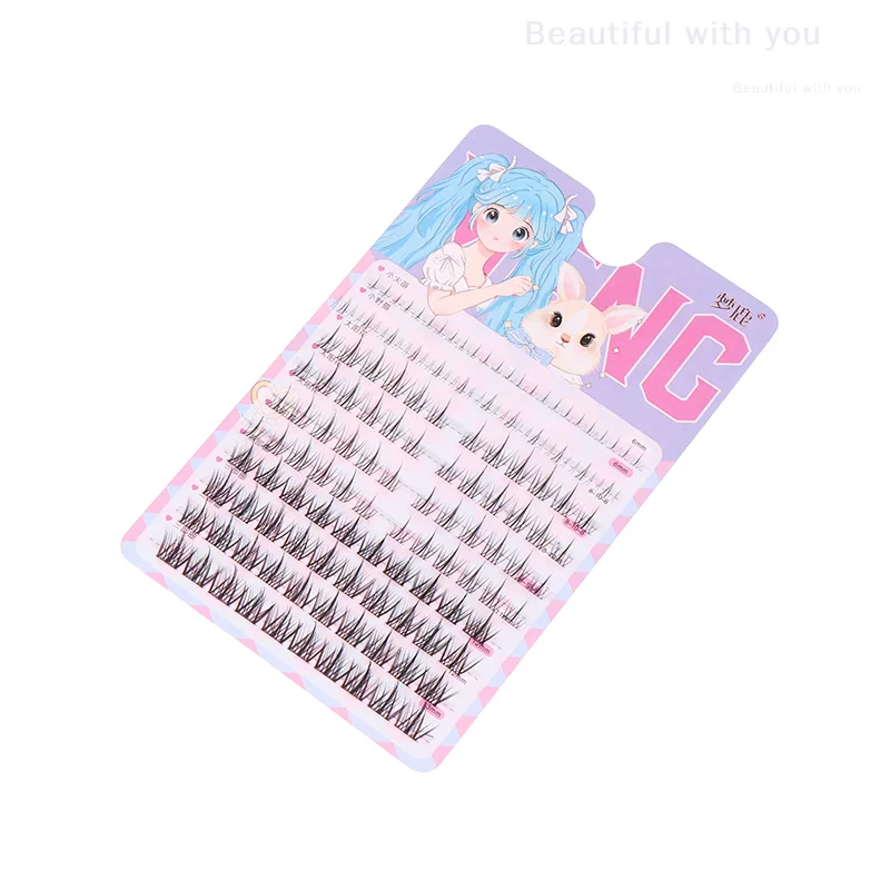 124 قطعة رموش مانغا سميكة الشيطان الصغير مجموعات الرموش الفردية الطبيعية كوس رمش تمديد ماكياج الكورية لتقوم بها بنفسك رمش كاذبة #4