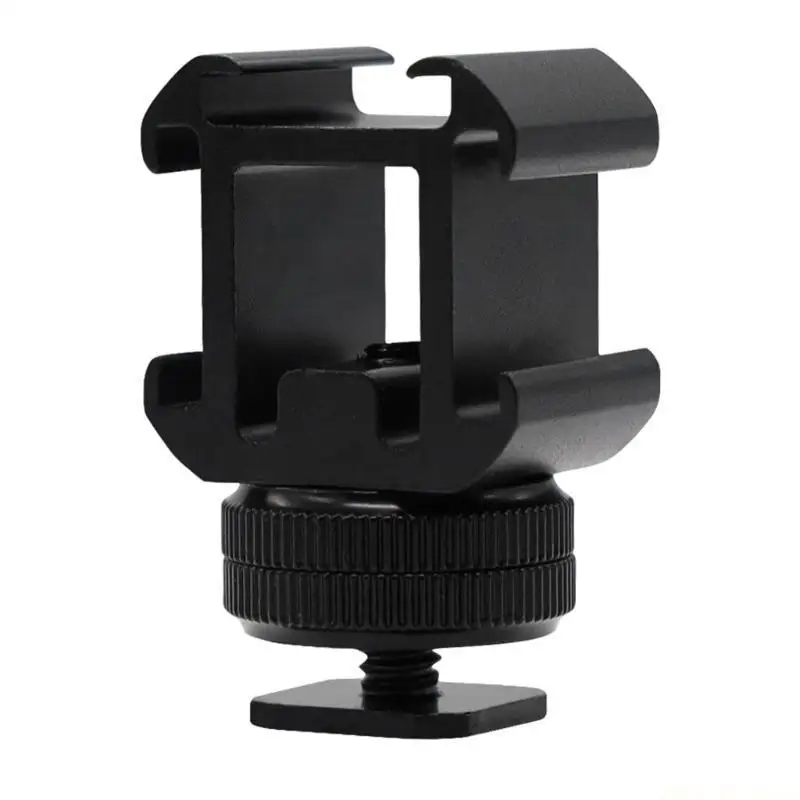 M5TD Triple Cold Shoe Mount Double Hot Shoe Triple Hot Shoe Camera Mount Portable