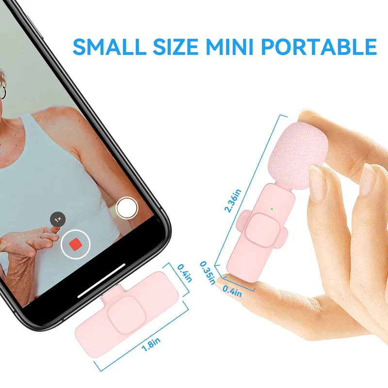 ميكروفون Xiaomi اللاسلكي Lavalier المحمول لتقليل الضوضاء وتسجيل الصوت والفيديو من النوع C لهاتف iPhone Android PC Live Gaming Vlog