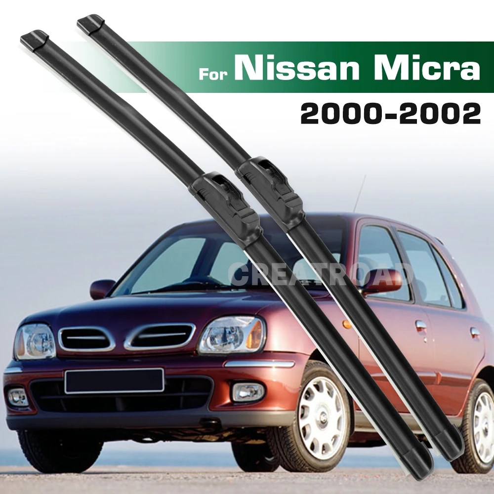Greatroad Wiper Front Wiper Blades 2001 20"+18" Window Brush For Nissan Micra K11 2000-2002 Windshield Windscreen